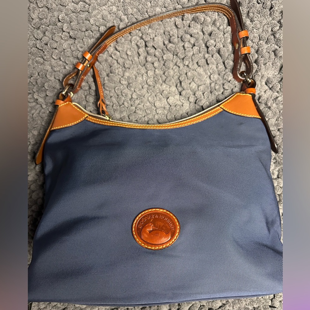 Dooney & Bourke Blue and Brown Shoulder Bag